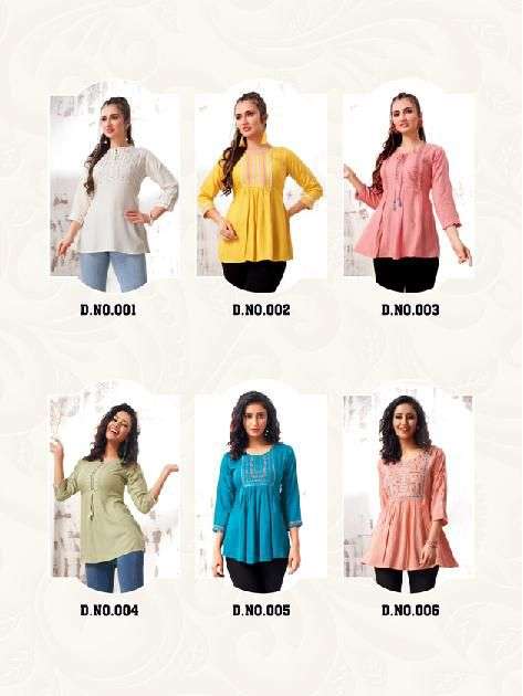 Heritage-cherry-rayon-slub-sequence-embroidery-work- Designer-short-kurti-Index
